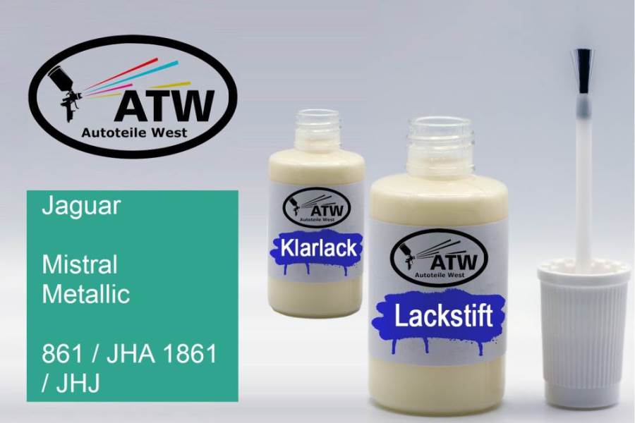 Jaguar, Mistral Metallic, 861 / JHA 1861 / JHJ: 20ml Lackstift + 20ml Klarlack - Set, von ATW Autoteile West.